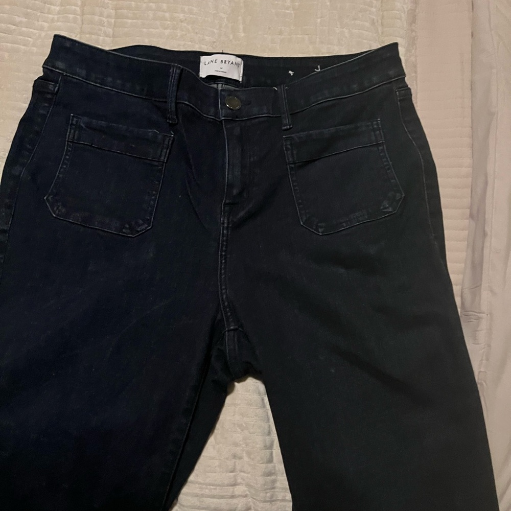 Lane Bryant Dark Blue Flare Jeans Two Pockets in the Front A Real 60’s Vibe